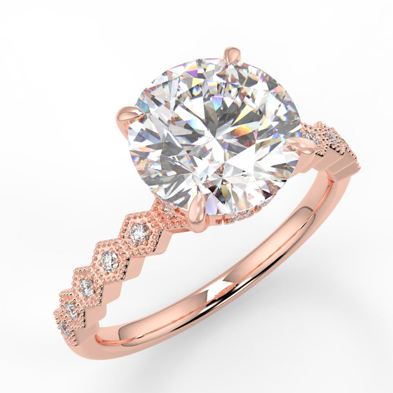 Honeycomb Lab Created Diamond Engagement Ring