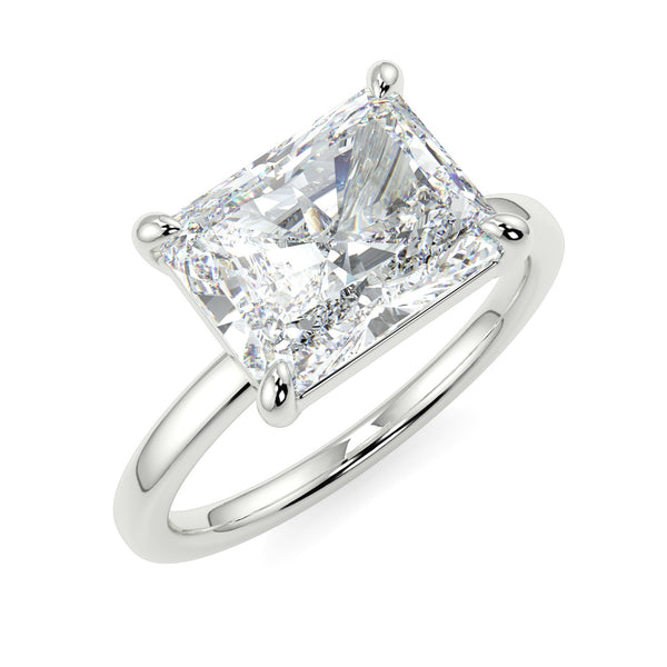 East-West Radiant Lab Created Diamond Engagement Ring