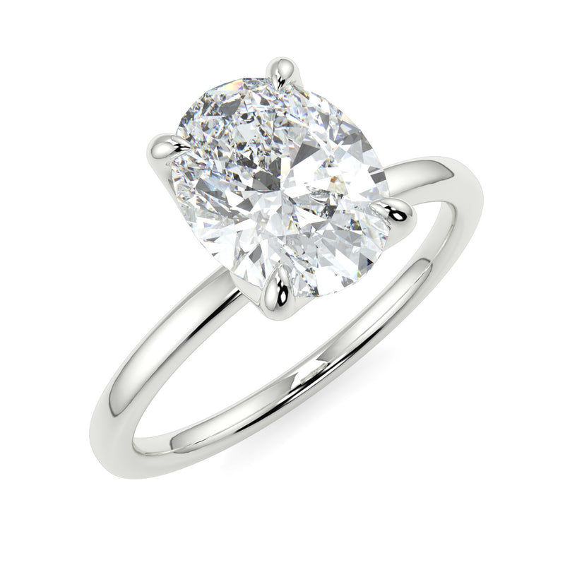 Tulip Oval Lab Created Diamond Engagement Ring
