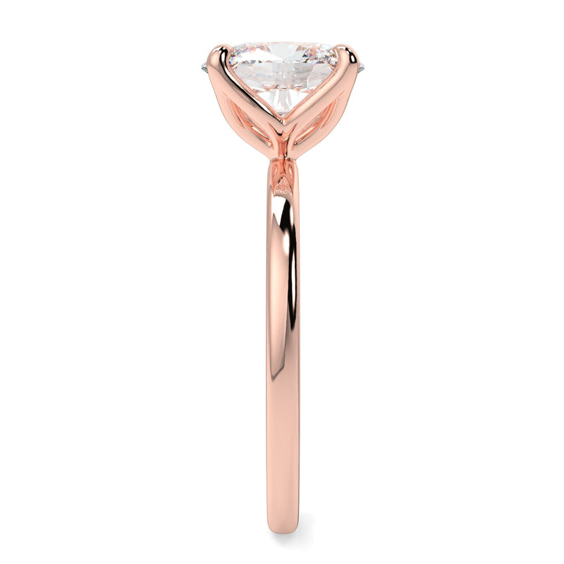 Tulip Oval Lab Created Diamond Engagement Ring