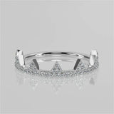 Crown Wedding Band - Lab Created Diamond