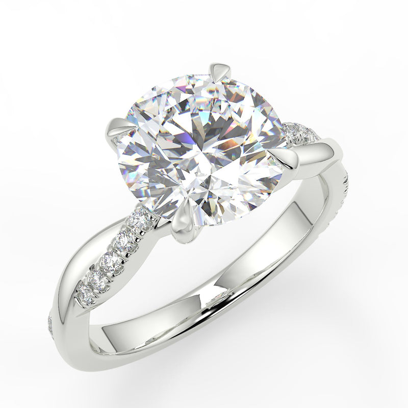 Icy Twisted Vine Moissanite Engagement Ring