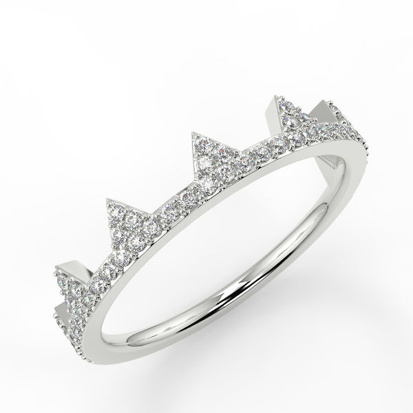 Crown Wedding Band - Lab Created Diamond