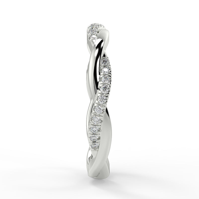 Icy Twisted Vine Wedding Band - Lab Created Diamond