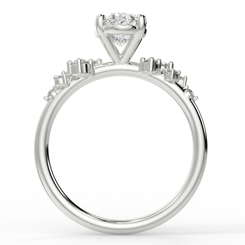 April Moissanite Engagement Ring